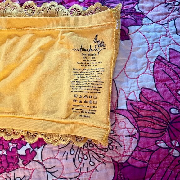 NWOT Free People Seamless Lace Bandeau in Golden Yellow size M/L - Picture 6 of 6